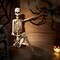 BOO BOX 74" Franken Skeleton, Life Size Posable Scary Halloween Skeleton Decoration for Outdoor, Porch, or Yard